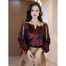 批发早秋新款<b class='q'>衬衣</b><b class='q'>长袖</b><b class='q'>衬衫</b><b class='q'>女士</b>别致独特漂亮小衫奢华高端上衣