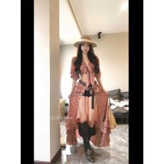 批发韩系慵懒清冷感网纱拼接修身吊带<b class='q'>连衣裙</b>女叠穿防晒长袖<b class='q'>衬衫</b>两件套