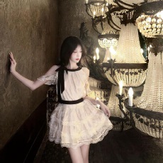 批发热嘉气质名媛连衣裙女春季生日礼服公主裙千金感收腰蛋糕蓬蓬裙子