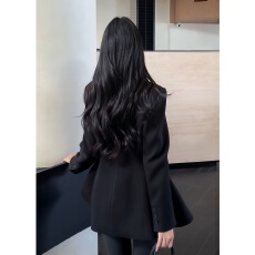 批发韩系西服外套女2026秋新款沙漏腰修身西装百搭显瘦中长款大衣上衣