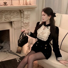 批发国风套<b class='q'>装</b>女秋冬新款气质中式丝绒上衣女高级感高腰阔腿短<b class='q'>裤</b>两件套