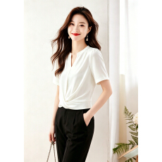 批发2026新款夏季醋酸缎面圆领短袖t恤女套头宽松显瘦洋气气质<b class='q'>打底衫</b>