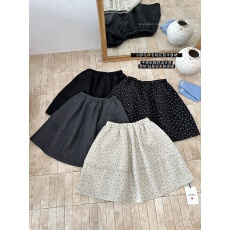 批发韩国东大门女装2025冬新款碎花毛呢半身裙女气质甜美a字裙伞裙