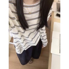 批发冰丝针织防晒开衫女夏季2026新款薄款空调衫黑条纹后背镂空