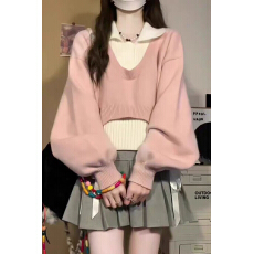 批发两件套学院风毛衣女<b class='q'>春</b>秋新款设计感别致减龄韩系针织衫上衣