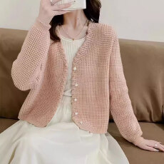 批发针织开衫女2026年秋季新款时尚<b class='q'>短</b>款小香风毛衣外套上衣