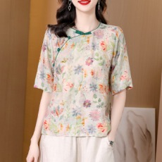 批发2026年套装女中年妈妈夏装上衣洋气新款<b class='q'>中老年</b>夏季两件套
