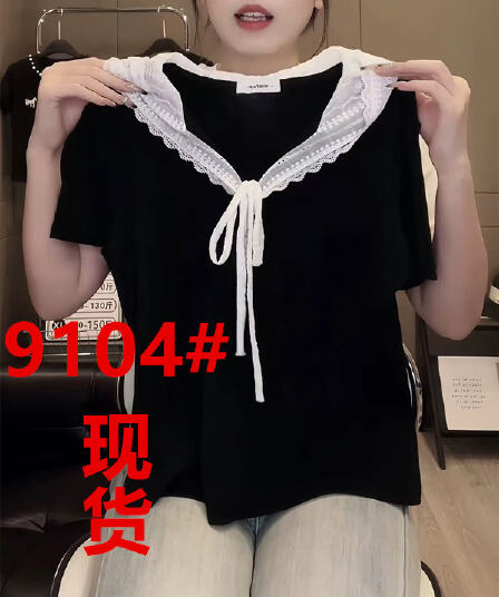 프랑스식 달콤한 스타일 연령 감소 패치워크 배색 레이스 후드 레이스업 반팔 티셔츠 여성 2026 여름 새로운 맨위