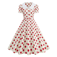 批发2026新款欧美法式复古气质显瘦港风年代感收腰<b class='q'>连衣裙</b>