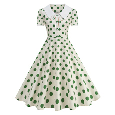 批发2026新款欧美法式复古气质显瘦港风年代感收腰<b class='q'>连衣裙</b>