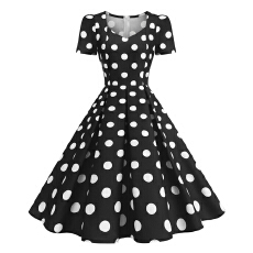 批发2026跨境新款外贸欧美V领法式复古气质百褶显瘦女装连衣裙