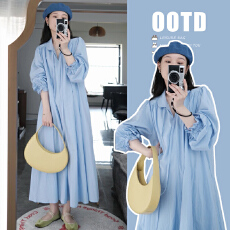 2026春季新款纯棉连衣裙孕妇休闲百搭外穿温柔风显瘦孕妇连衣裙