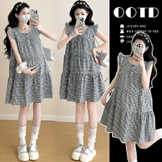 批发实拍 2026夏季新款韩版休闲可爱孕妇飞飞袖外穿孕妇<b class='q'>连衣裙</b>