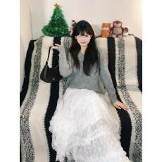 批发今年流行超好看穿搭一整套女秋季V领针织毛衣波点半身裙两件套潮