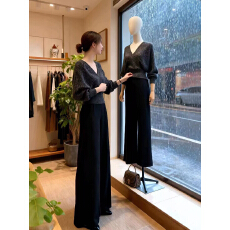 批发冬季搭配一整套<b class='q'>大码</b>胖mm收腰针织毛衣阔腿裤韩系独特高级感套装女