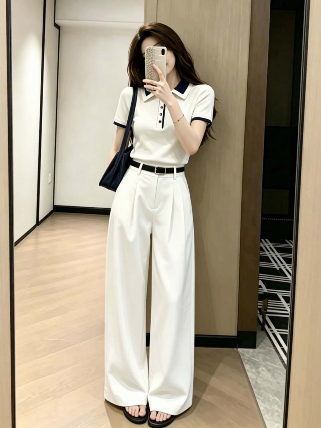 한 부서 달콤한 차가운 바람 화이트 POLO 셔츠 폴로 칼라 몸매 가꾸기 반팔 티셔츠 바지 아이들 2026 새로운 여름 세트