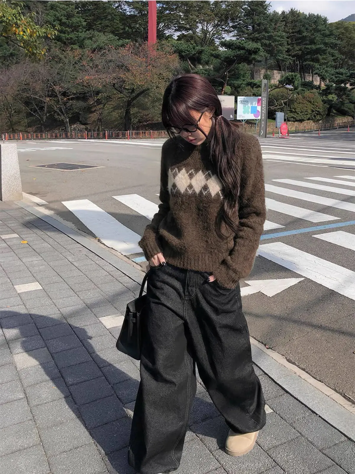 페어아일 다이아몬드 패턴 니트 상세 이미지 2