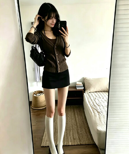 가을 겨울 새로운 한 부서 레트로 후드 꽈배기 스웨터 반신 스커트 순수한 욕망 바람 자이언트 잘 생긴 슬림해 보이는 세 조각 세트 여성