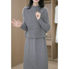 批发韩国加厚两件套套装针织毛衣<b class='q'>连衣裙</b>女2025秋冬新款<b class='q'>高档</b>妈妈配大衣