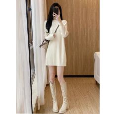 批发韩系极简配长靴鲨鱼裤的毛衣女秋冬中长款打底衫<b class='q'>加厚</b>半高针织上衣