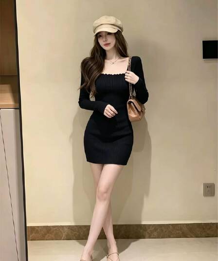 한 부서 2026 년 이른 가을 새로운 Chic 롱 스커트 여성 품격 레트로 빛 럭셔리 허리 수축 슬림해 보이는 여성 드레스