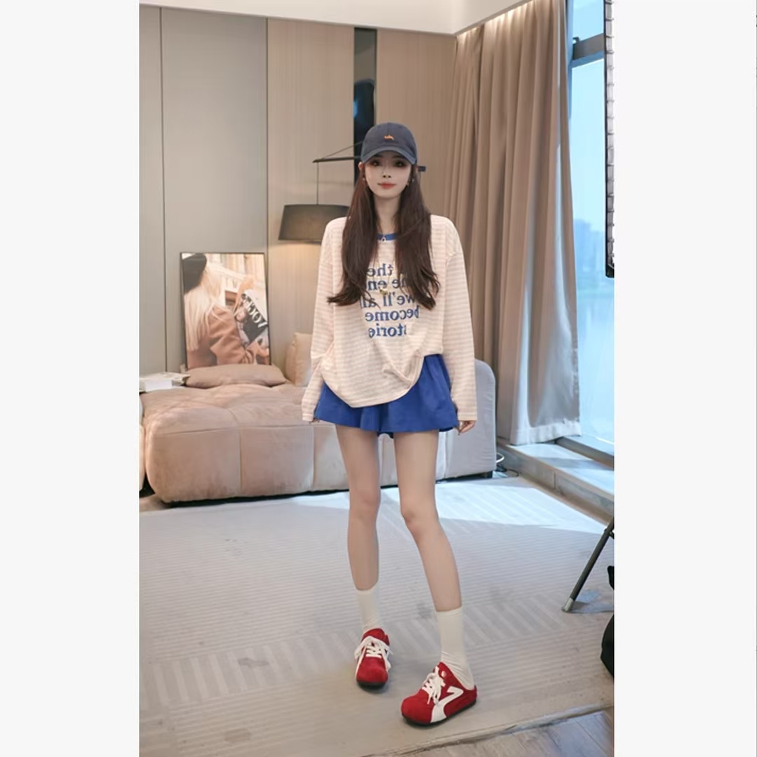샤오 크릭 의류 여름 새로운 디자인 센스 스트라이프 프린트 루즈핏 긴팔 자외선 차단 맨위 여성 2260