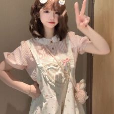 批发初夏日系甜美可爱风爱心大蝴蝶结背带卡通裤+粉色衬衫女两件<b class='q'>套装</b>