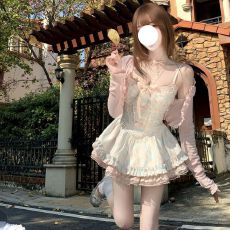 批发春夏季新款<b class='q'>韩版</b>通勤可爱甜美风外搭洛丽塔洋气温柔连衣裙两件套女