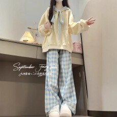 批发2025新款潮<b class='q'>春秋</b>装搭配<b class='q'>女童</b>卫<b class='q'>衣</b>格子裤<b class='q'>套装</b>韩系休闲装