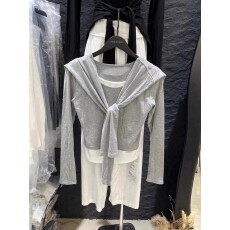 官图酷丝清爽棉拉架210克秋季新款长袖T恤女时尚百搭简约上衣