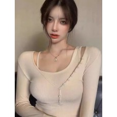 批发【官图2*2螺纹-幅宽140-260克】秋冬新款长袖<b class='q'>T</b><b class='q'>恤</b>女修身显瘦打底衫