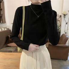 批发【官图德绒】美式复古纯色长袖<b class='q'>T</b><b class='q'>恤</b>女秋冬新款时尚百搭纯色打底衫