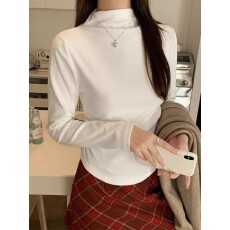 批发【官图德绒】美式复古长袖<b class='q'>T</b><b class='q'>恤</b>女秋冬2025新款时尚百搭简约上衣潮