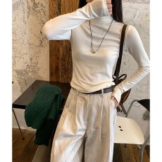 批发【官图德绒】美式修身显瘦长袖<b class='q'>T</b><b class='q'>恤</b>女秋冬时尚百搭简约打底衫ins潮