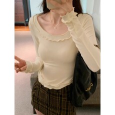 批发【官图冰丝螺纹1*1-230克】美式长袖<b class='q'>T</b><b class='q'>恤</b>女秋冬新款时尚百搭打底衫