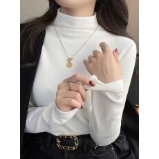 美式复古长袖T恤女秋冬2025新款时尚百搭休闲简约修身显瘦打底衫