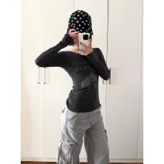 批发【官图1*1人棉260克】秋冬新款<b class='q'>长袖</b><b class='q'>T</b><b class='q'>恤</b><b class='q'>女</b>时尚百搭简约辣妹打底衫