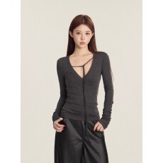 批发【官图1*1螺纹德绒】<b class='q'>秋</b>冬新款长袖T恤女设计感小众修身显瘦上衣潮