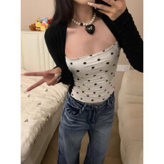 官图1*1冰丝螺纹秋冬新款长袖T恤女修身显瘦简约拼接上衣女潮