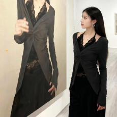 批发【官图人棉罗纹1x1-260克】美式纯欲风长袖T恤女时尚百搭打底衫潮