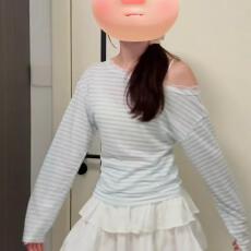 批发【官图天丝螺纹110克】韩版复古甜美斜肩长袖T恤女休闲百搭上衣潮