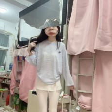 批发【官图天丝螺纹110克】韩版复古长袖T恤女设计感小众薄款微透上衣