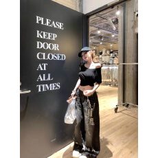 批发【官图人棉螺纹】美式复古辣妹风短袖T恤女设计感纯色斜肩上衣潮