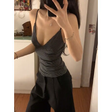 批发【官图天丝爽棉210克】美式复古辣妹风<b class='q'>街头</b>吊带背心女小众上衣潮