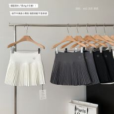 批发【不含别针】毛呢百褶半身裙2026新款高腰显瘦百搭a字裙白色<b class='q'>短裙</b>