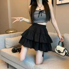 批发<b class='q'>夏季</b>2026新款荷叶边半身裙女高腰A字<b class='q'>短裙</b>小个子蓬蓬蛋糕裙子