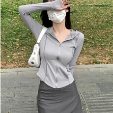 批发连帽夏季户外休闲防晒衣女士<b class='q'>修身</b>瑜伽<b class='q'>运动服</b>上衣薄款长袖防晒外套