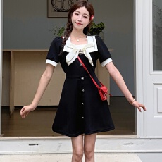 批发法式<b class='q'>赫本</b><b class='q'>风</b>黑色连衣裙子女夏季气质2026新款设计感小众高级感裙子