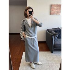 批发官图 慵懒风宽松连帽<b class='q'>卫衣</b>半身裙秋季韩系休闲运动两件套<b class='q'>套装</b>
