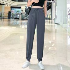 批发冰丝哈伦<b class='q'>运动裤</b>女宽松束脚2026春夏秋季新款时尚显瘦凉凉休闲裤女